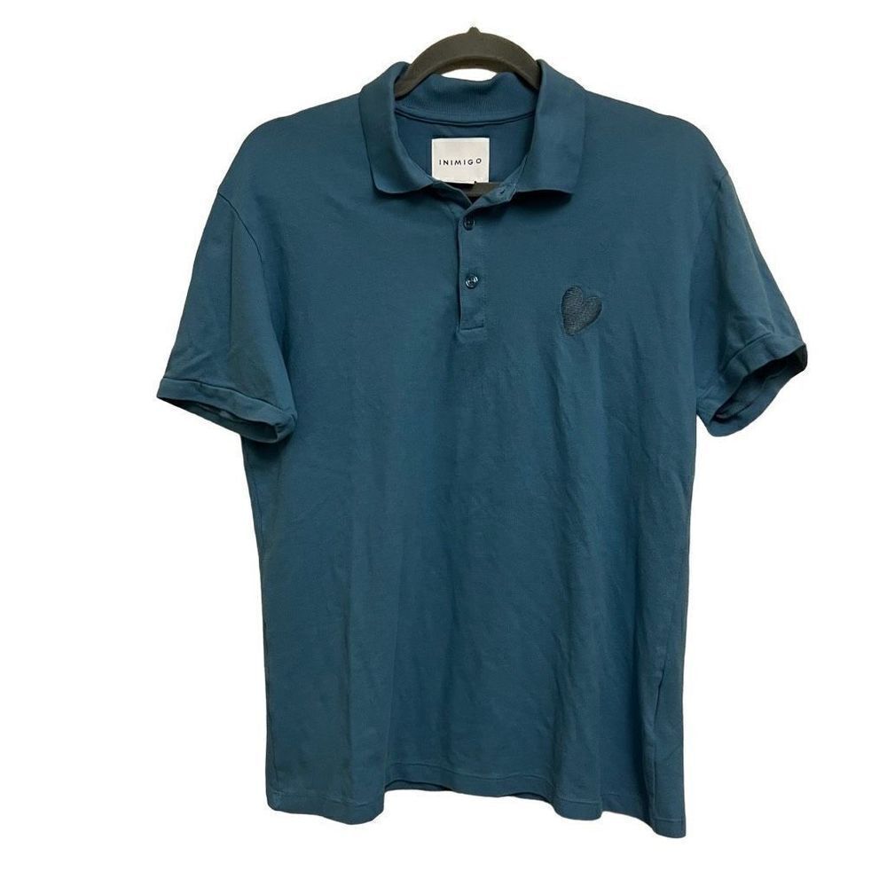 Inimigo Blue Collard Shirt Organic Cotton Size Large